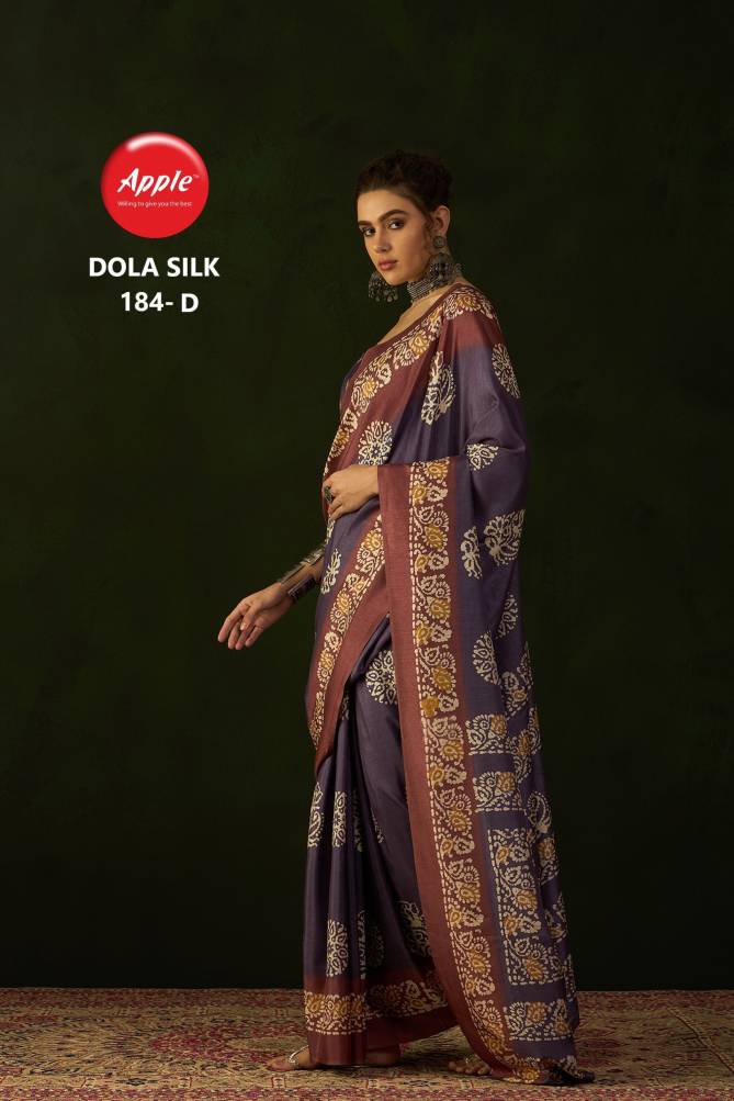 Dola 184 By Apple Printed Dola Silk Sarees Wholesale Clothing Suppliers In India
